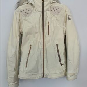 Spyder White Jacket with Gold Logo